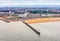 City of Calais and its pier in Hauts-de-France seen from the sky