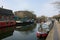 City canal barge houseboats. Regents Canal. London