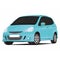 City Car Compact Vector Aqua Color