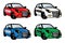 City car mini collection color vector illustration