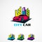 City car set logo vector with modern touch concept, icon, element, and template for company