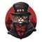 City Cat Detective T-shirt Vector
