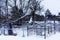 City cemetery , snow, winter