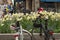City center. Parked bicycles. Stockholm, Sweden - MAY 28, 2016