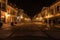 City centre of Piestany Slovakia in night with no people aroun