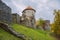 City Cesis, Latvia Republic. Old castle and rocks, autumn. Historic architecture. 12. okt. 2019