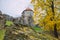 City Cesis, Latvia Republic. Old castle and rocks, autumn. Historic architecture. 12. okt. 2019