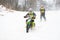 City Cesis, Latvia, Winter motocross, Driver with motorcycle and