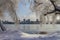 City of Changchun skyline in winter after snow storm. Jilin, China