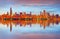 City of Chicago USA, sunset colorful panorama skyline