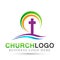 City Church logo design icon on white background. Classical, ancient. on white background