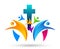 City church people union care love logo design icon on white background
