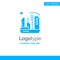 City, Colonization, Colony, Dome, Expansion Blue Solid Logo Template. Place for Tagline