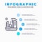 City, Colonization, Colony, Dome, Expansion Line icon with 5 steps presentation infographics Background