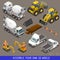 City Construction Transport Isometric Flat 3d Icon Set