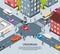 City Crossroad Isometric Poster