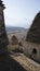 The city of the dead in Dargavs. North Ossetia. The vertical frame. The original roof. Travel to Russia