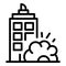 City demolition icon, outline style