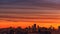City downtown Sunset Time Lapse Day to Night. City skyline timelapse in the dusk. Amazing panoramic view of modern city