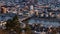 The city of Drammen, in the Buskerud province of Norway, panorama from Spiralen