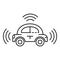 City driverless car icon, outline style