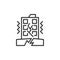 City earthquake line icon