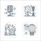 city elements line icons. linear set. quality vector line set such as air balloon, house, park