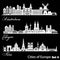 City in Europe - Amsterdam, Cologne, Paris. Detailed architecture. Trendy vector illustration.