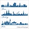 City in Europe - Bonn, Hamburg, Berlin. Detailed architecture. Trendy vector illustration.