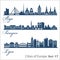 City in Europe - Riga, Sarajevo, Lyon. Detailed architecture. Trendy vector illustration.