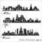 City in Europe - Sofia, Milan, Warsaw. Detailed architecture. Trendy vector illustration.