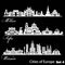 City in Europe - Sofia, Milan, Warsaw. Detailed architecture. Trendy vector illustration.