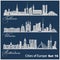 City in Europe - Tallinn, Vilnius, Rotterdam. Detailed architecture. Trendy vector illustration.