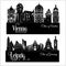 City in Europe - Vienna Austria and Leipzig Germany. Detailed architecture. Trendy vector illustration.