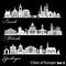 City in Europe - Zurich, Helsinki, Copenhagen. Detailed architecture. Trendy vector illustration.