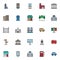 City filled outline icons set