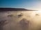 city in the fog in the morning aerial view, Varna Bulgaria