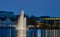 City fountain in the city park on Lake Breiavatnet in the center of Stavanger near the Central Station