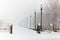 city, frost, silence, landscape, embankment in snow, winter, blizzard, snow