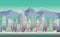 City Game Backgrounds with mountains