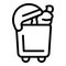 City garbage bin icon outline vector. Trash bag