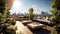 City garden terrace: terraces with green spaces, creating a cozy space