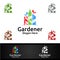 City Gardener Logo with Green Garden Environment or Botanical Agriculture