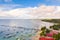 City General Luna on the coast of Siargao island. Marina with boats. Sea landscape with boats.