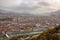 City Grenoble panoramic view from the Bastille France Europe
