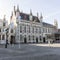 City hall of belgian town bruges on sunny summer morning