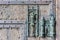 City Hall lock and door pull in Mons, Belgium.