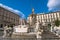 City Hall Square with the famous Neptune fountain on Piazza Municipio in Naples, Italy.