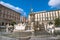 City Hall Square with the famous Neptune fountain on Piazza Municipio in Naples, Italy.