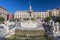 City Hall Square with the famous Neptune fountain on Piazza Municipio in Naples, Italy